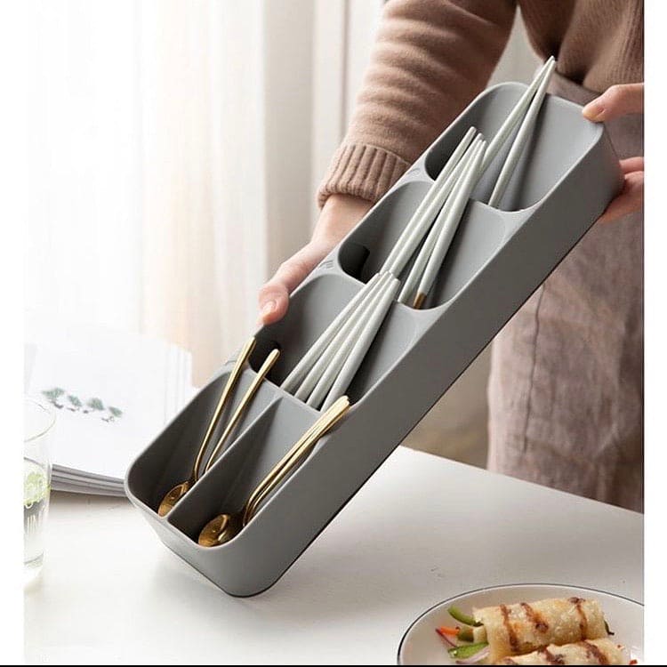 Cutlery Organizer, Kitchen Drawer Storage Tray, Plastic Spoon Container Cutlery Organizer, Kitchen Drawer Storage Tray, Plastic Spoon Container